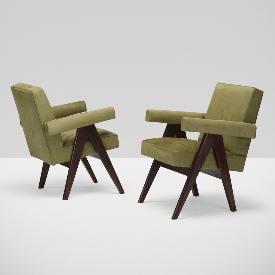 Committee armchairs from the Assembly, Chandigarh by Pierre Jeanneret