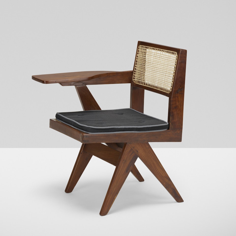 writing chair from Chandigarh by Pierre Jeanneret