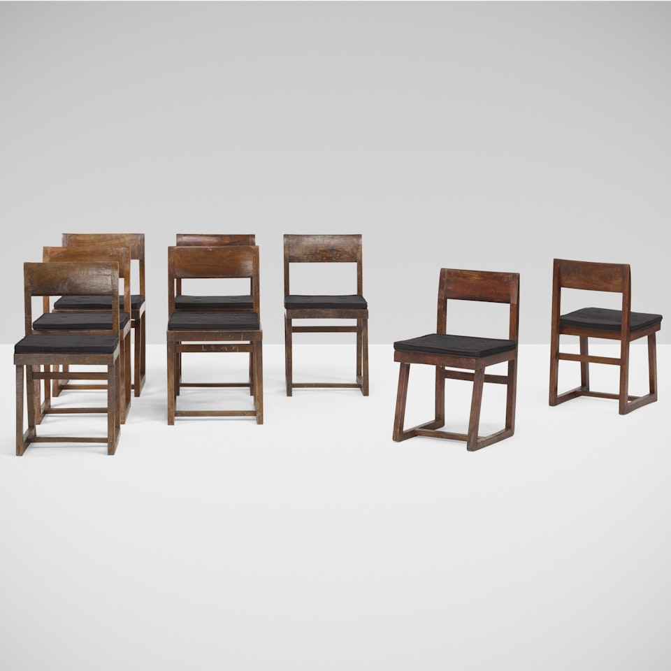 chairs from Punjab University, Chandigarh, set of eight by Pierre Jeanneret