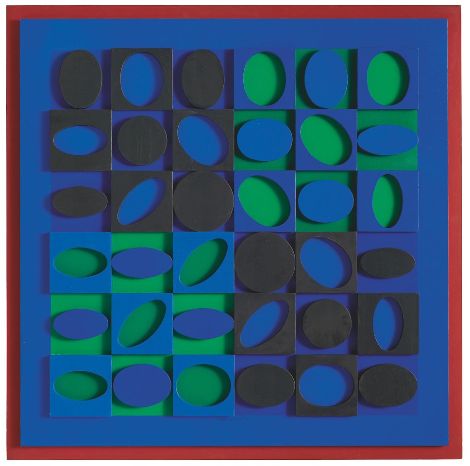 NOIR-VERT-BLEU by Victor Vasarely