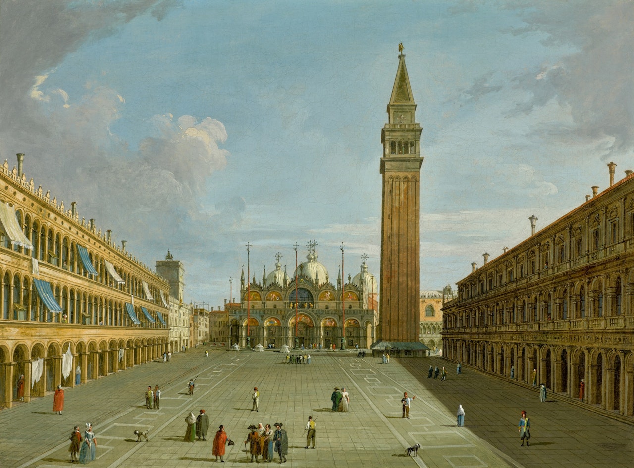 VENICE, A VIEW OF THE PIAZZA SAN MARCO by Follower of Canaletto