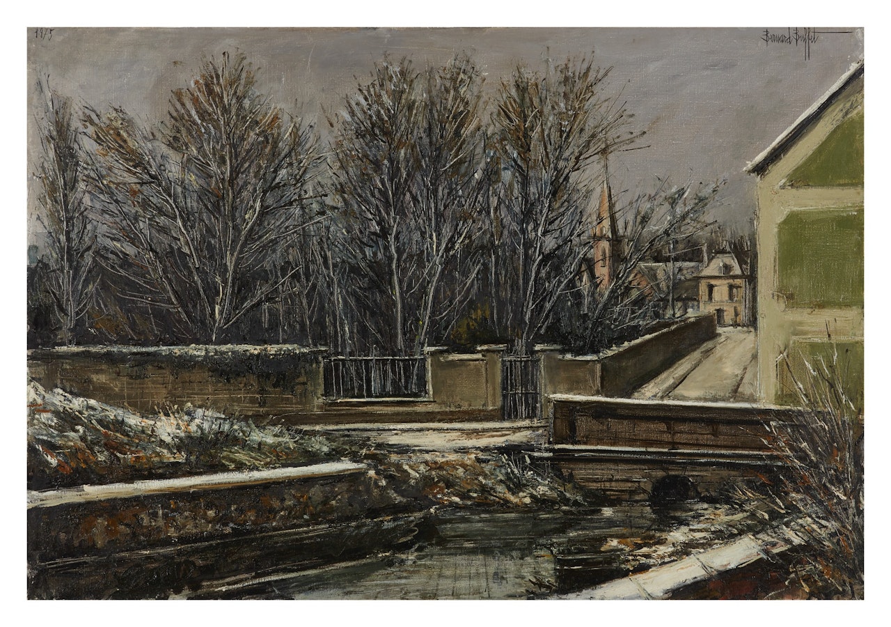 ELIZY, LE VIEUX PONT ET L'ÉGLISE EN HIVER by Bernard Buffet