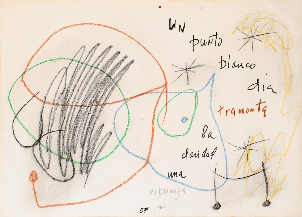 SANS TITRE (COMPOSITION AVEC UN POÈME DE CARLOS FRANQUI) by Joan Miró