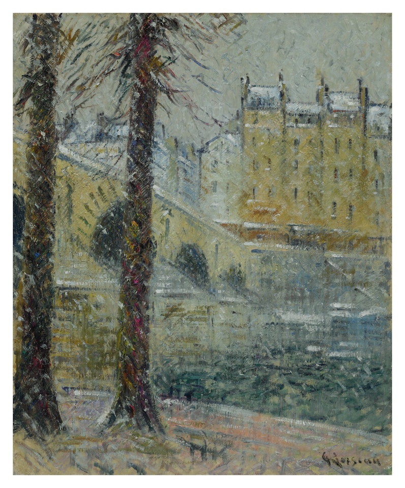 LE PONT MARIE, EFFET DE NEIGE by Gustave Loiseau