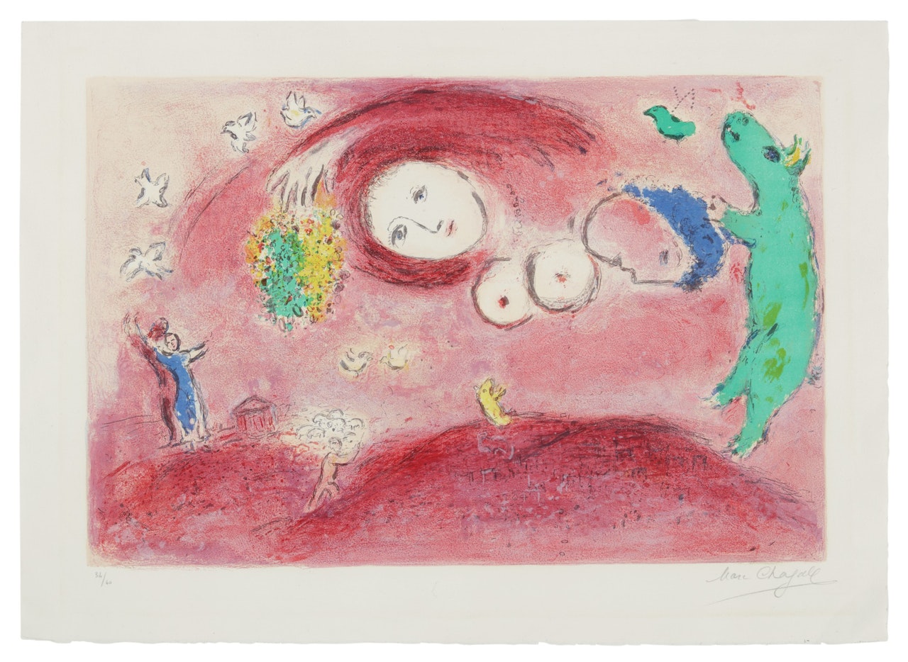 SPRINGTIME IN THE MEADOW (MOURLOT 314; SEE CRAMER BOOKS 46) by Marc Chagall