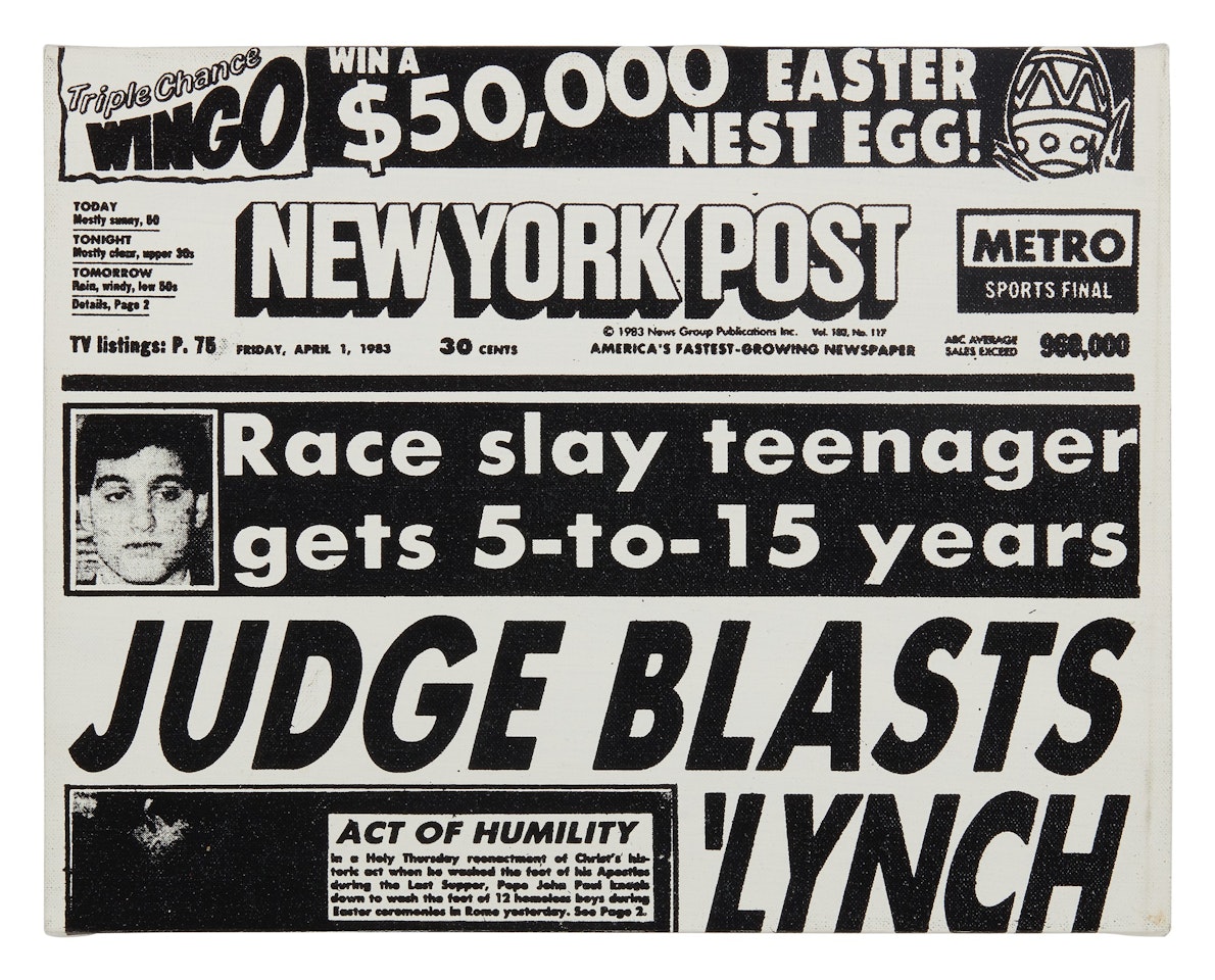 NEW YORK POST (JUDGE BLASTS LYNCH) by Andy Warhol