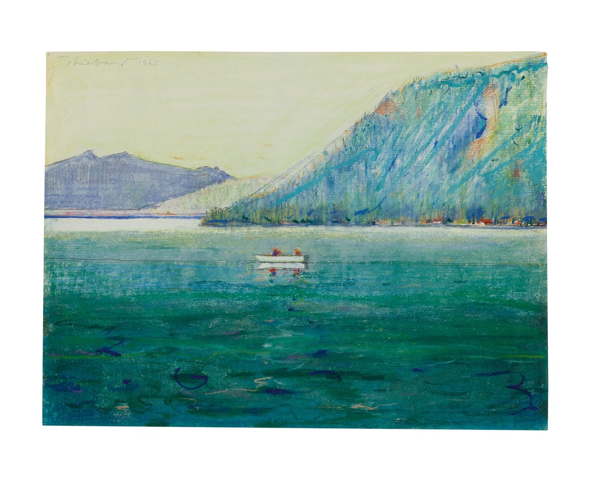 UNTITLED (BOAT ON A LAKE) by Wayne Thiebaud