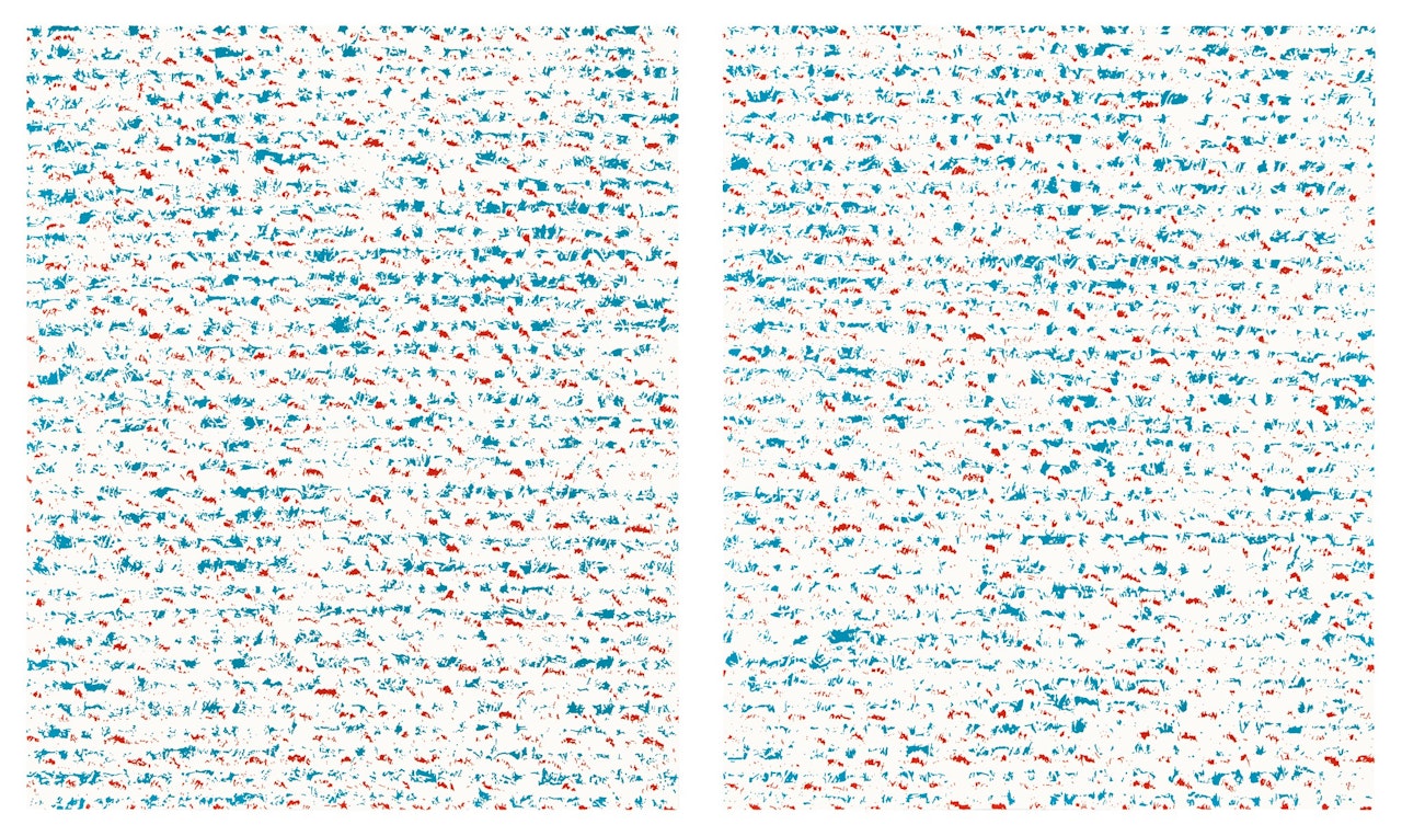CHROMACHROME 8 (5BG/5R) DIPTYCH by Cheyney Thompson