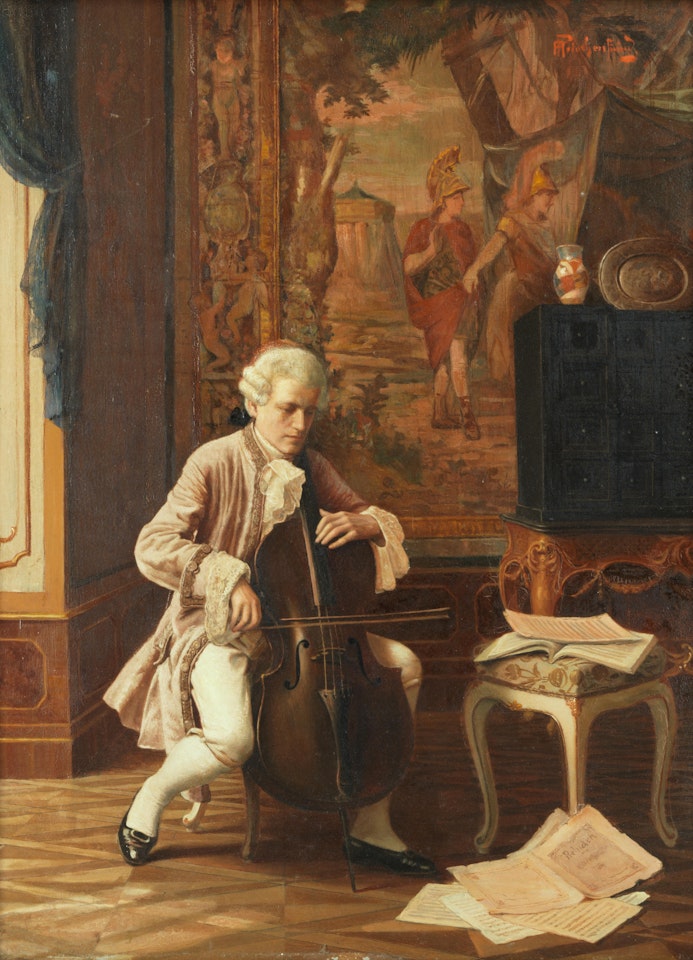 The cellist by Alois Heinrich Priechenfried