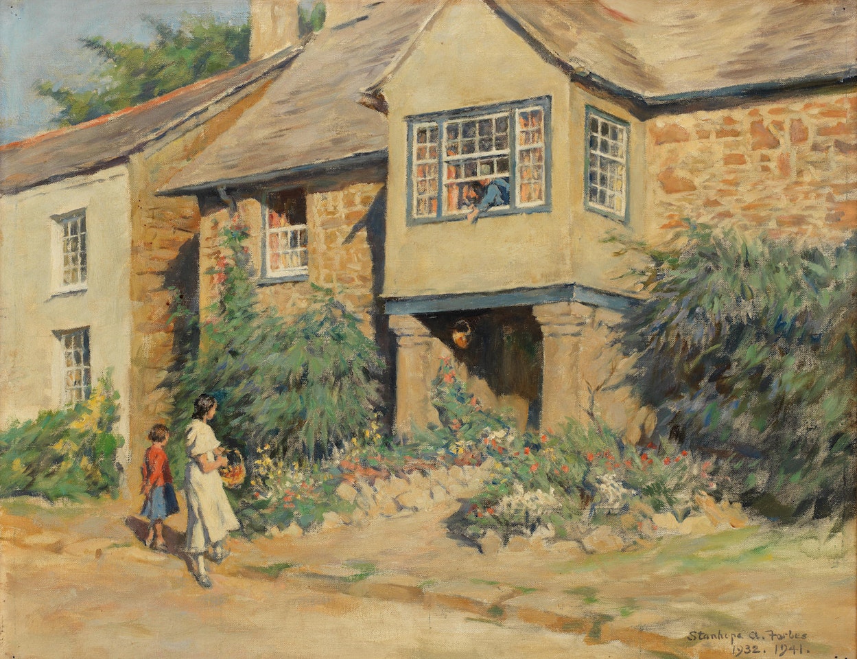 Sir Walter Raleigh's House at Mitchell Cornwall by Stanhope Alexander Forbes