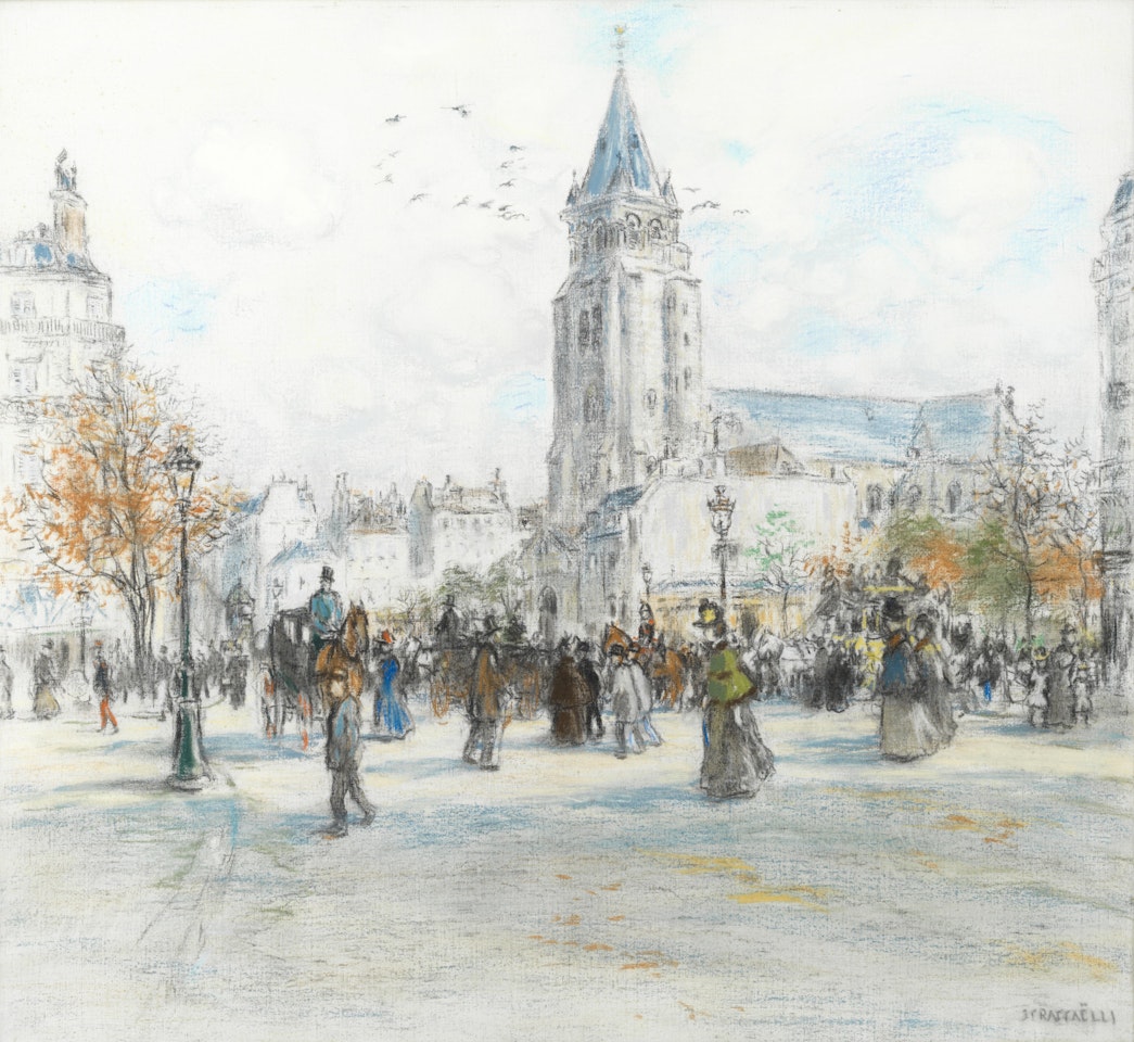 Saint-Germain des Pres by Jean Francois Raffaelli