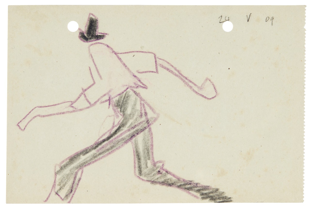 LAUFENDER MANN (RUNNING MAN) by Lyonel Feininger