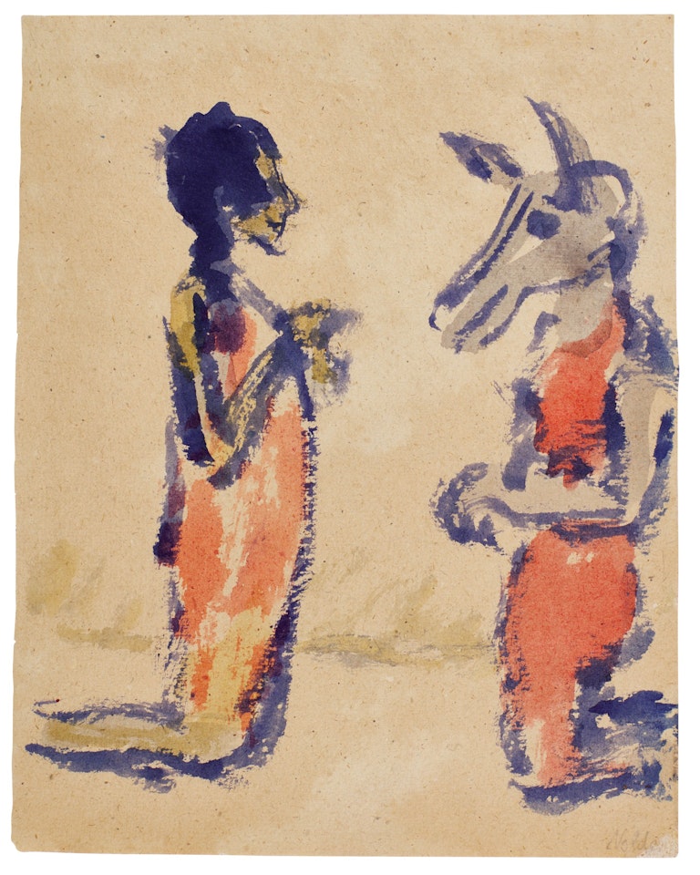 THEATERSZENE (SHAKESPEARES EIN "SOMMERNACHTSTRAUM") (THEATER SCENE (SHAKESPEARE’S A MIDSUMMER NIGHT’S DREAM)) by Emil Nolde