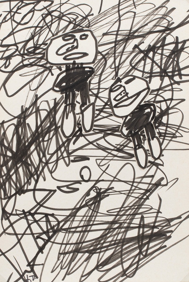 DESSIN N°14 POUR BONPIET BEAU NEUILLE by Jean Dubuffet