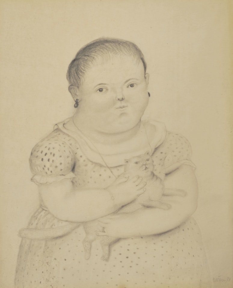 Petite fille au chat by Fernando Botero