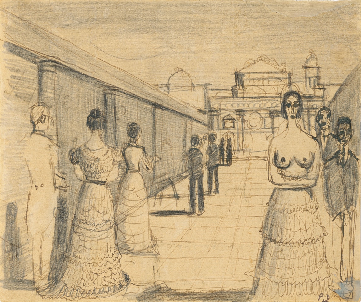 Étude pour "Le Cortège en dentelles" by Paul Delvaux