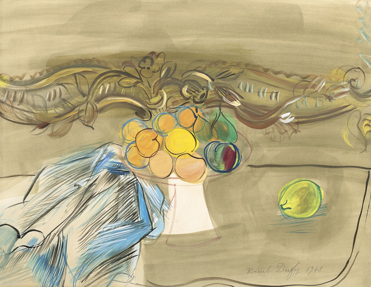Le Compotier de pêches et citron by Raoul Dufy