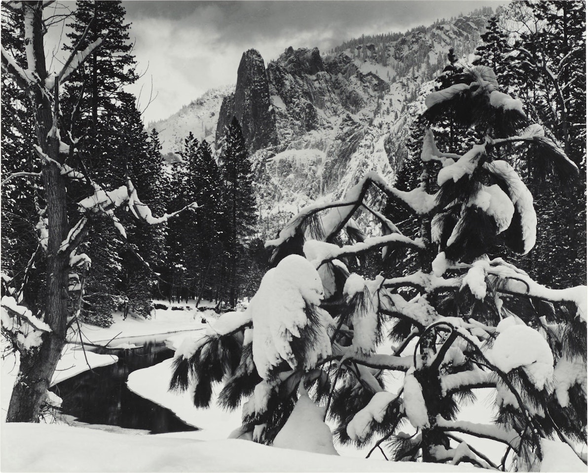 Sentinel Rock, Winter Dusk, Yosemite National Park, California by Ansel Adams