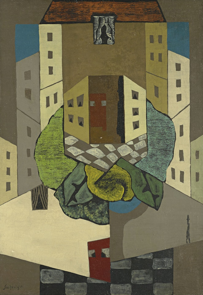 Maisons sur la place by Leopold Survage