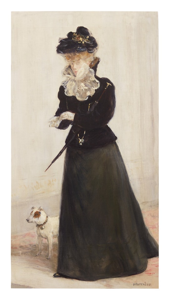ELÉGANTE AU CHIEN  by Jean Francois Raffaelli