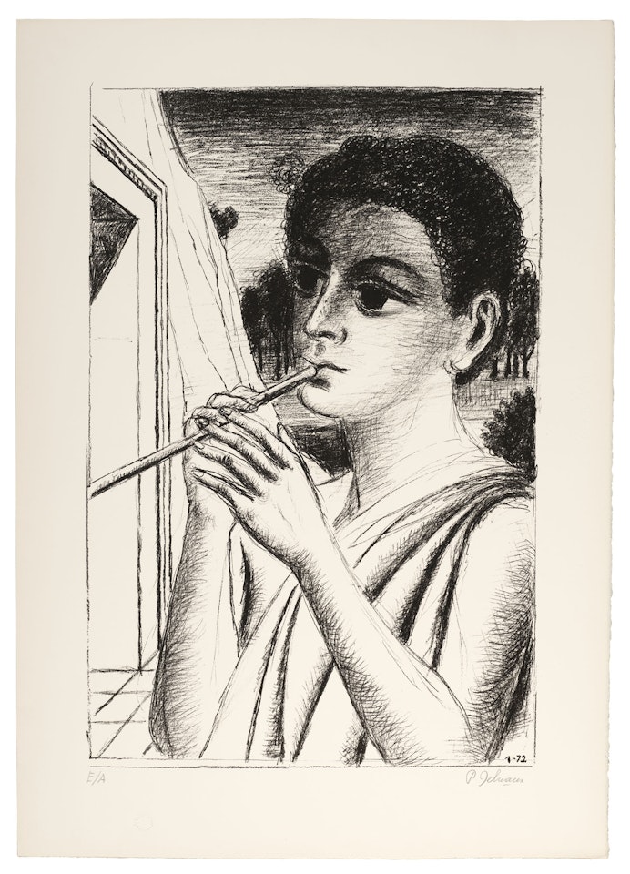 Le joueur de flûte by Paul Delvaux