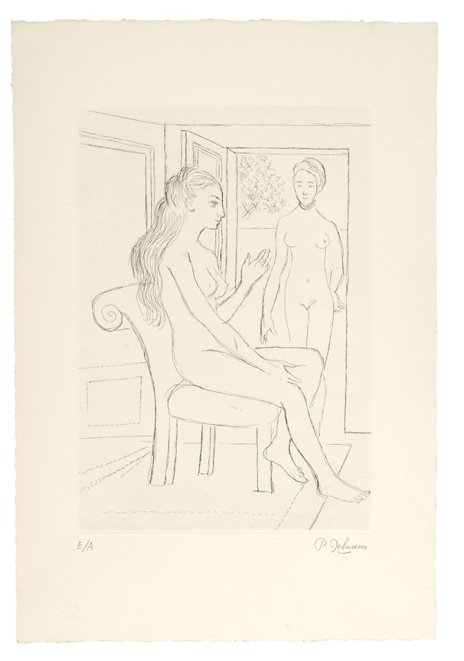 La visite by Paul Delvaux