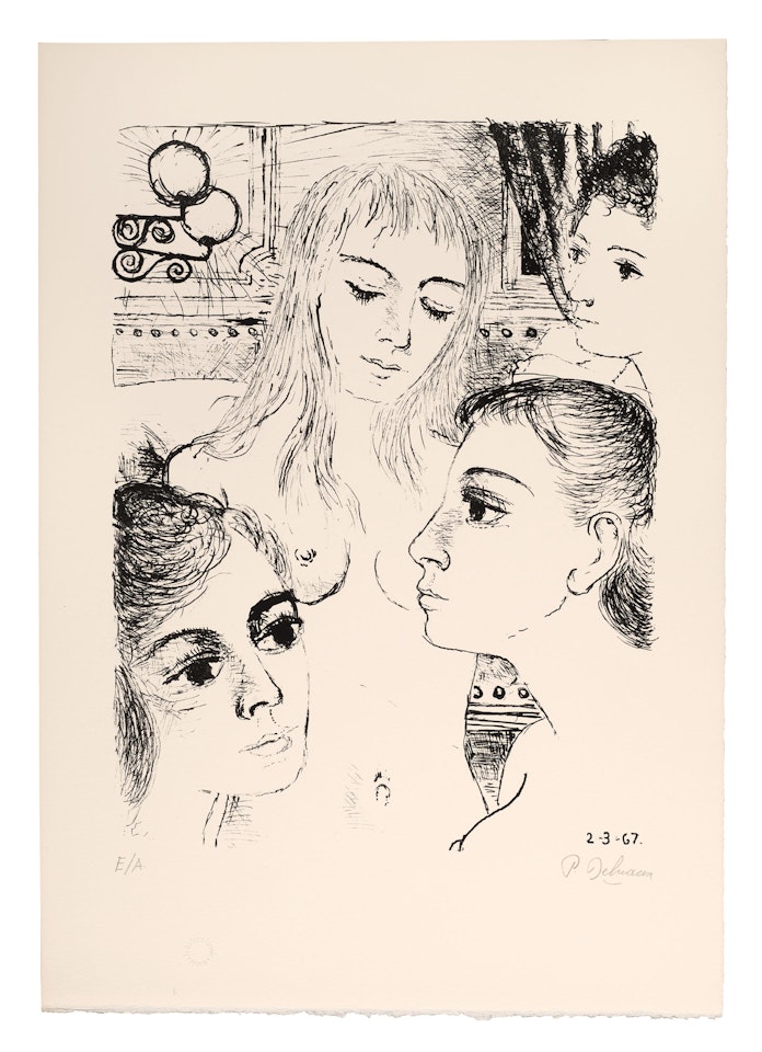 Visages de femmes by Paul Delvaux