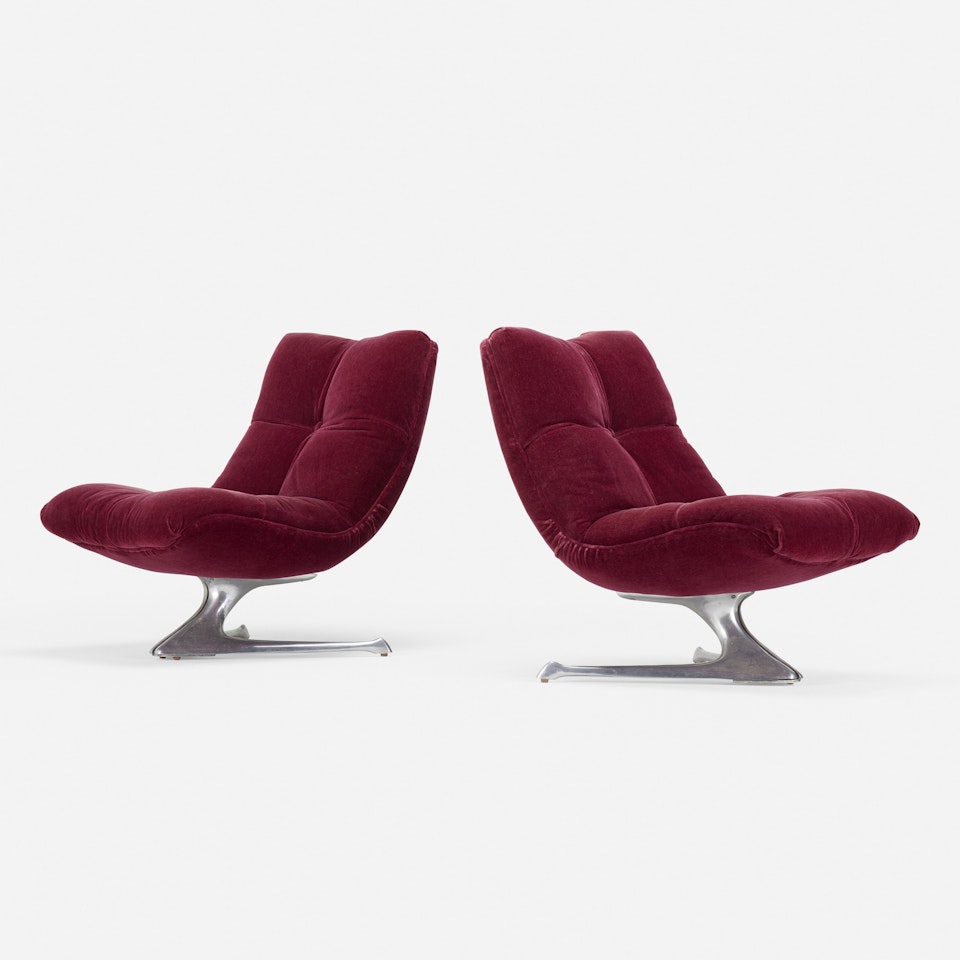 Unicorn chairs, pair by Vladimir Kagan