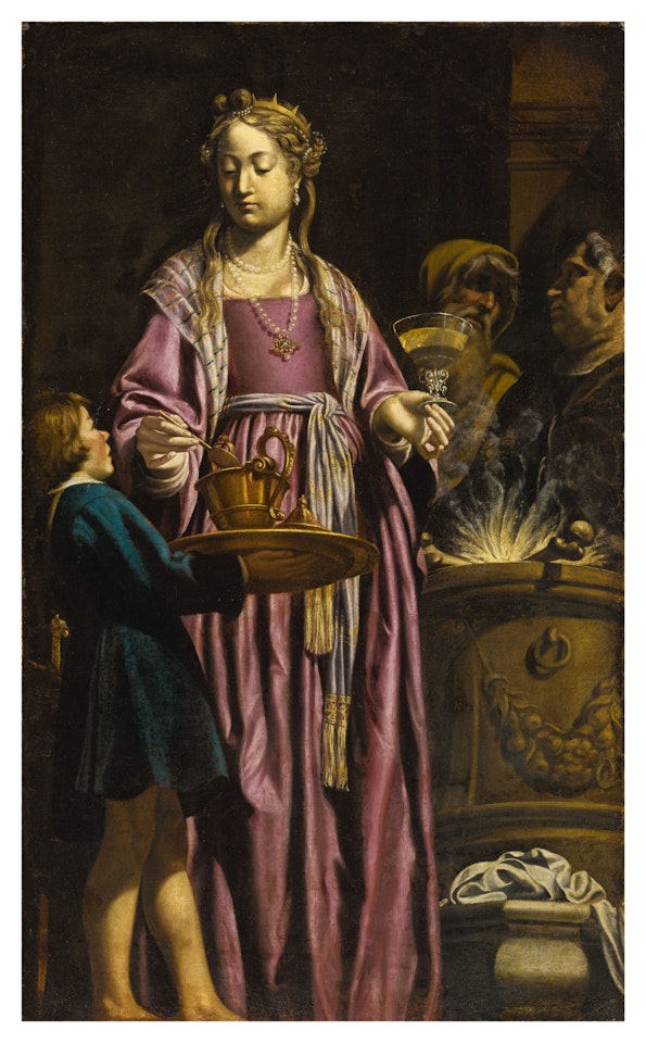 ARTEMISIA DRINKING WINE MIXED WITH THE ASHES OF HER HUSBAND, MAUSOLUS by Filippo Tarchiani