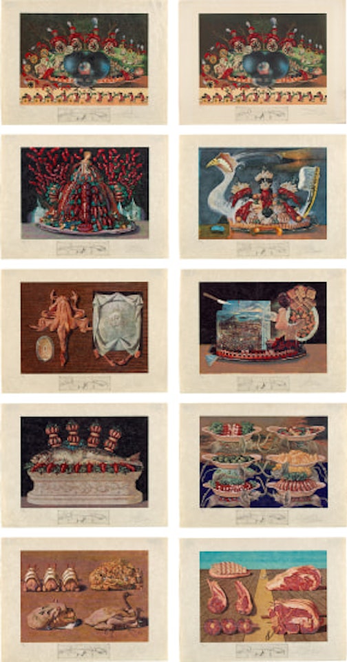 Les Dîners de Gala (Gala's Dinners): 10 plates by Salvador Dali