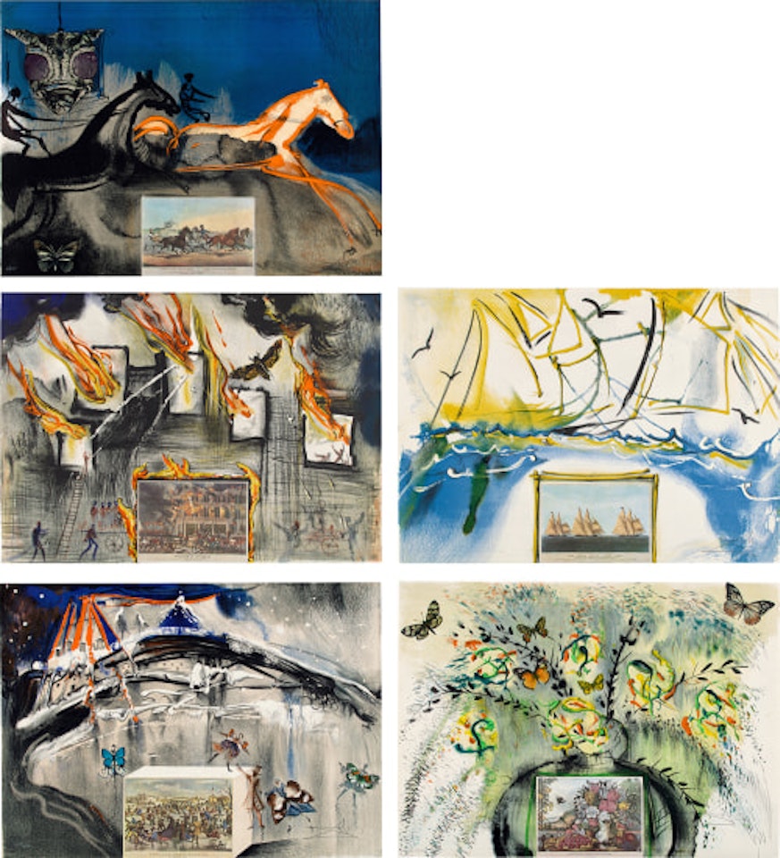Currier &amp; Ives: five plates by Salvador Dali