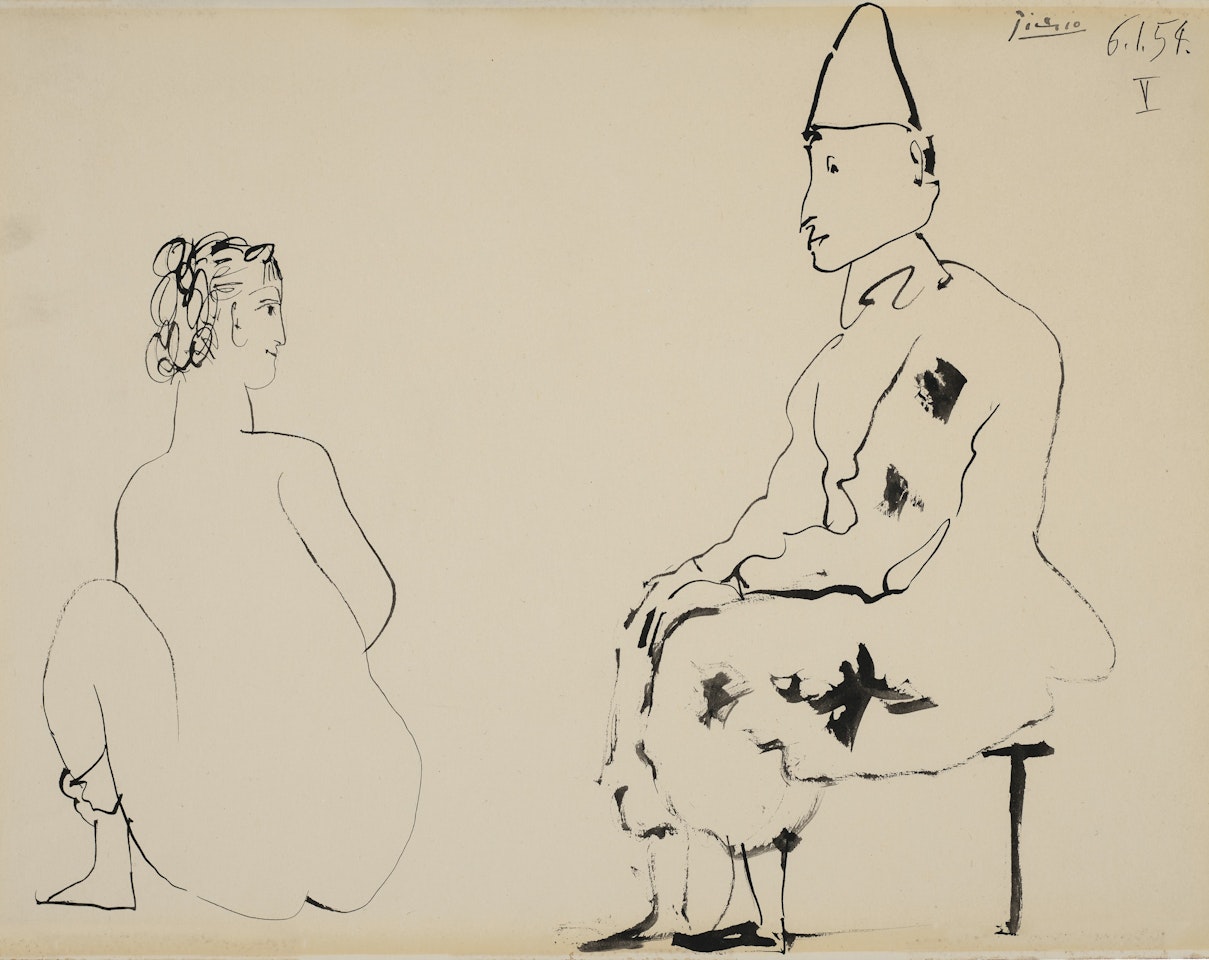 Clown et femme by Pablo Picasso