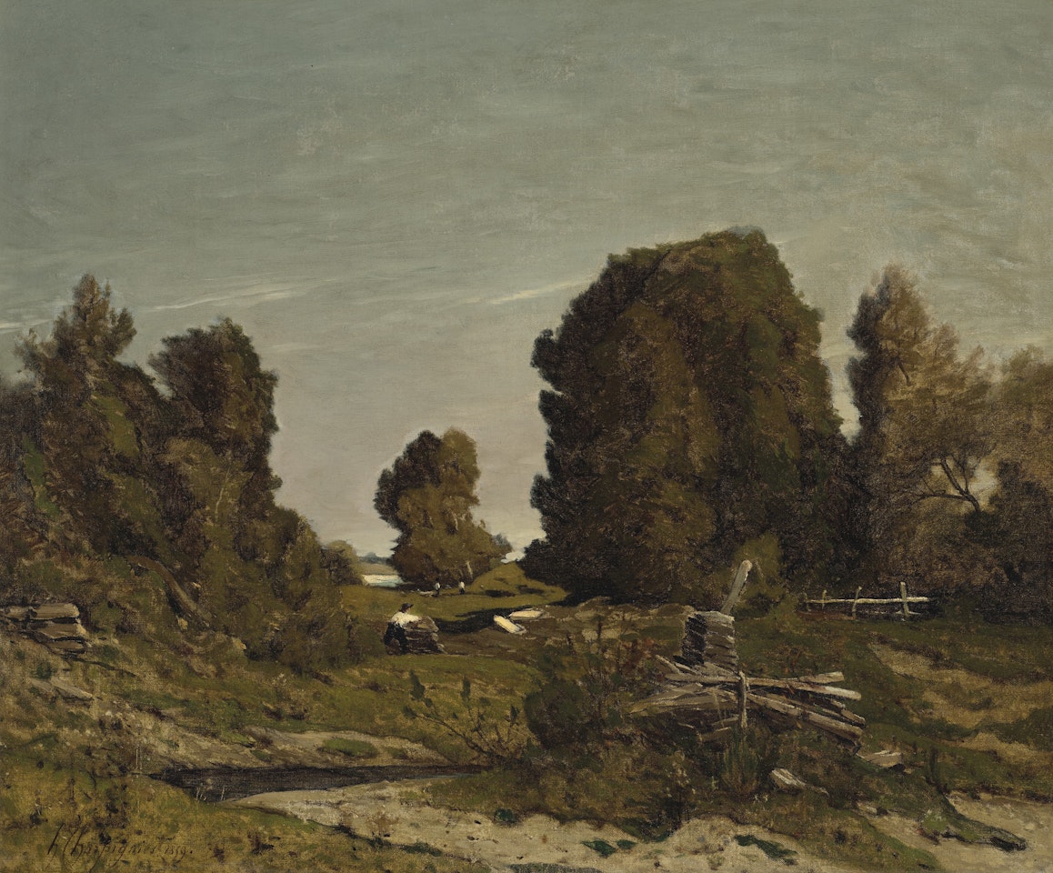Paysage avec une fagotière by Henri Harpignies