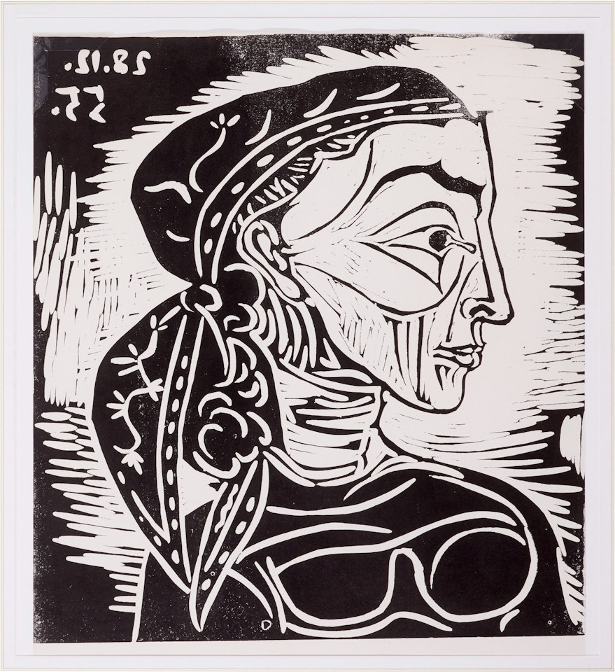 PROFIL DE JACQUELINE AU FOULARD (BA. 1033) by Pablo Picasso