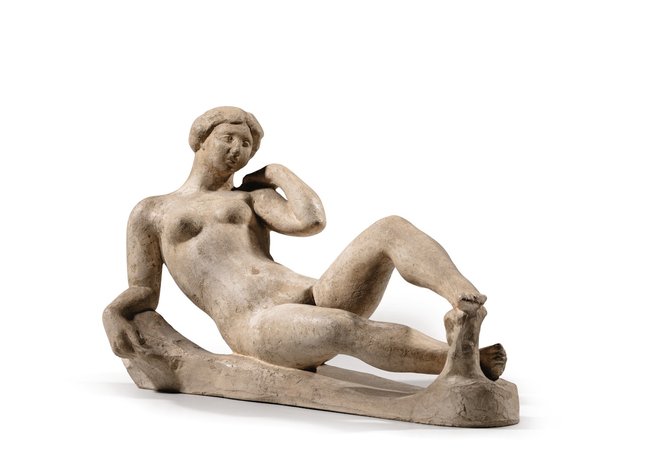 JEUNE FILLE COUCHÉE (ETUDE POUR "LE MONUMENT À PAUL CÉZANNE") by Aristide Maillol