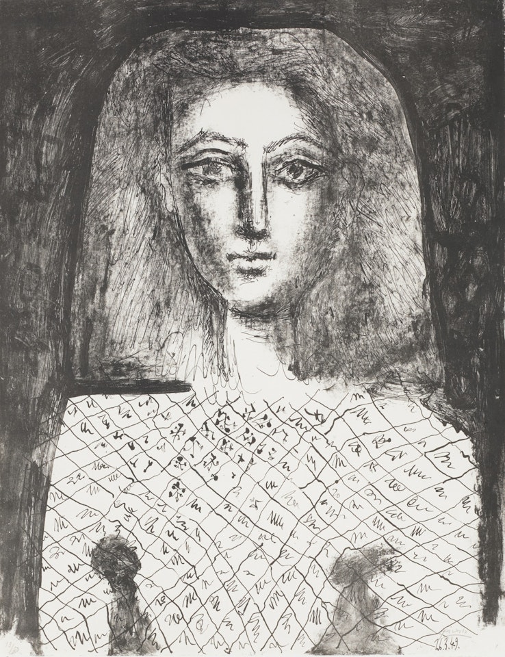 LE CORSAGE À CARREAUX (B. 601; M. 175)  by Pablo Picasso