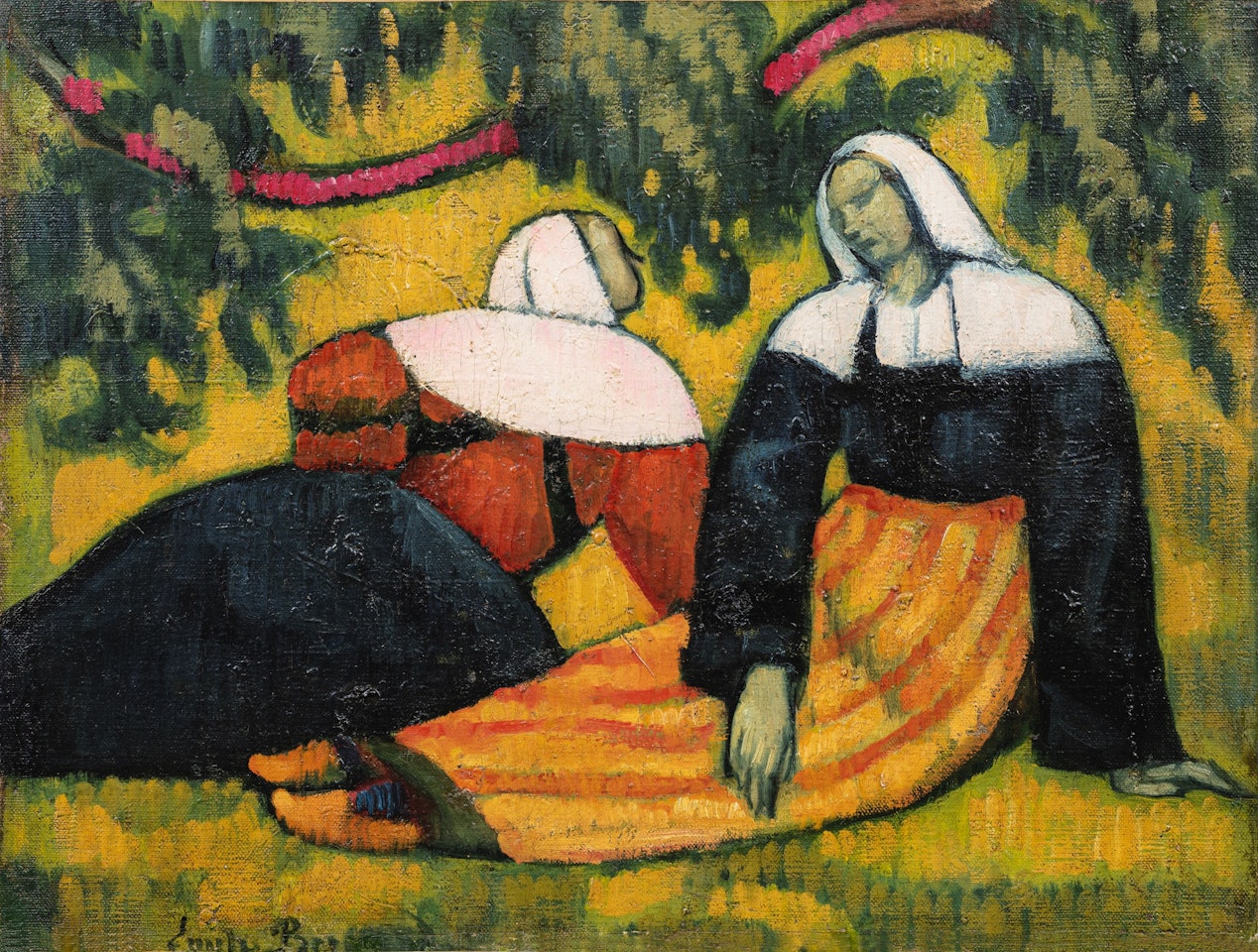 DEUX BRETONNES AUX CHAMPS by Emile Bernard