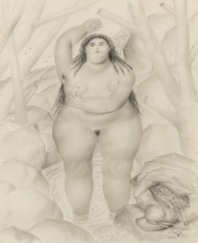 WOMAN IN RIVER by Fernando Botero