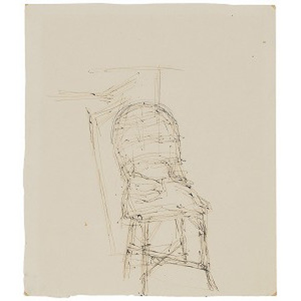 CHAISE DANS L'ATELIER (RECTO) / SCULPTURE SUR SELLETTE ET CHAISE DANS L'ATELIER (VERSO) by Alberto Giacometti