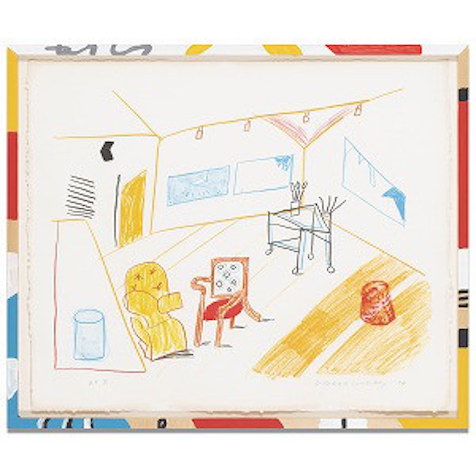 Conversation in the Studio, from the "Moving Focus" Series (M.C.A.T. 260) by David Hockney