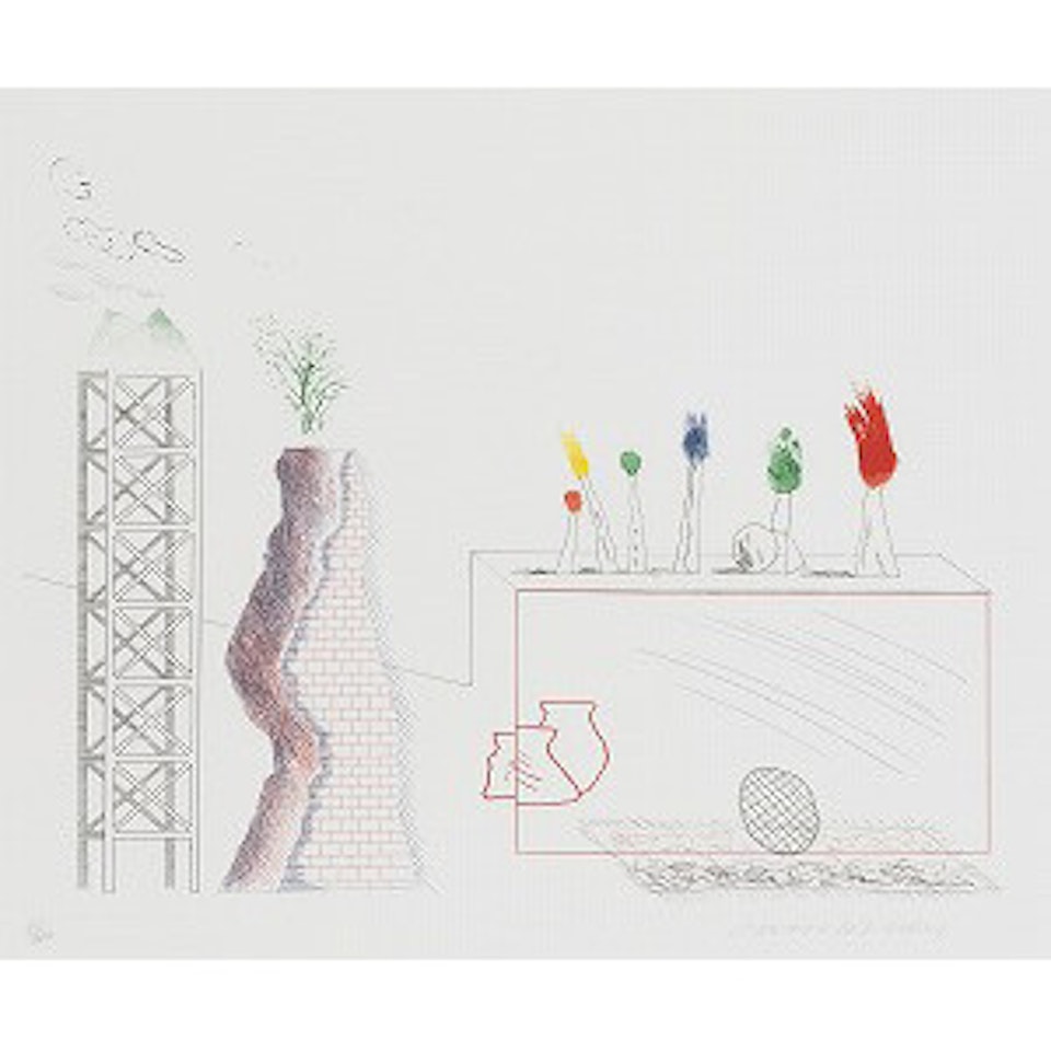 A tune 3: The blue guitar (M.C.A.T. 180) by David Hockney