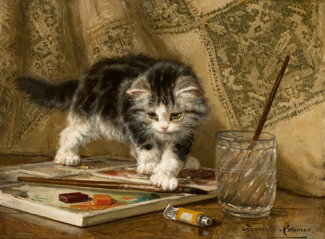 THE YOUNG ARTIST by Henriette Ronner-Knip