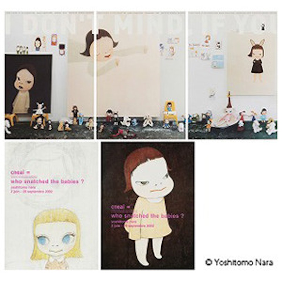 1-3. I don't mind, if you forget me／4-5. Posters of "who snatched the babies ?" by Yoshitomo Nara