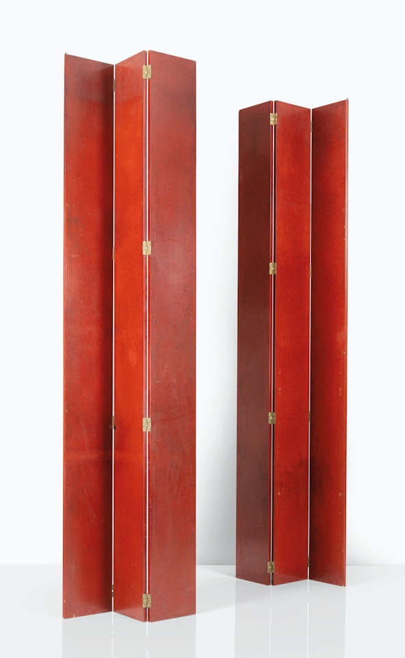 A PAIR OF THREE PANEL SCREENS by Jean Dunand