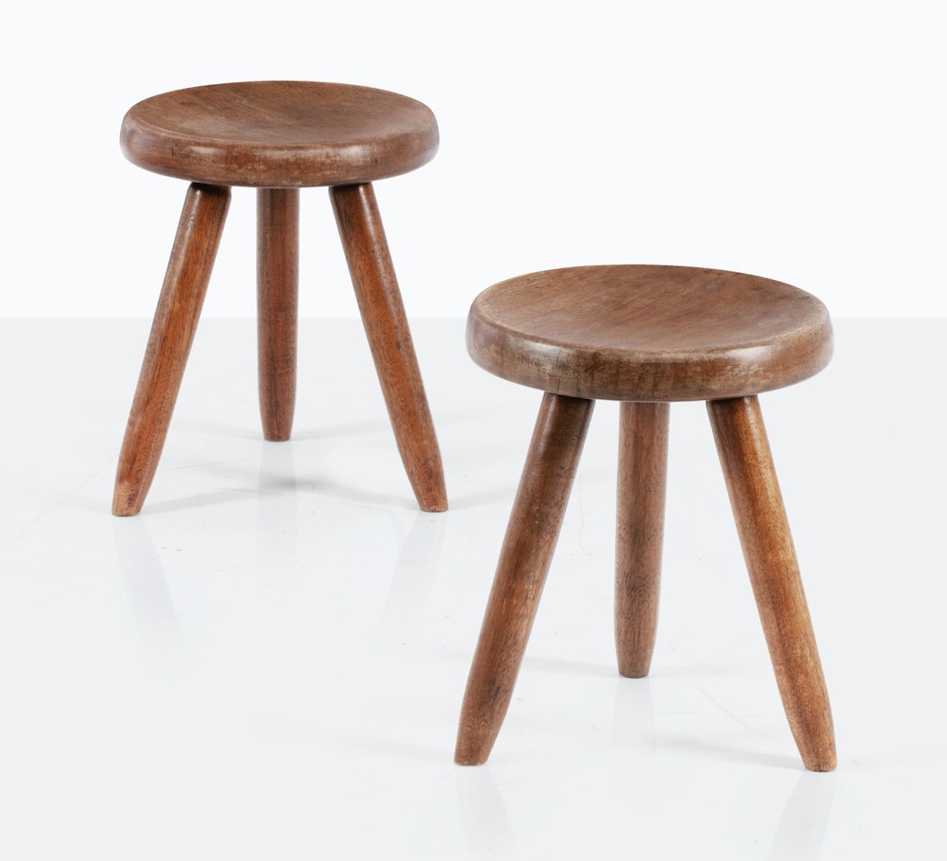 TWO BERGER STOOLS by Charlotte Perriand