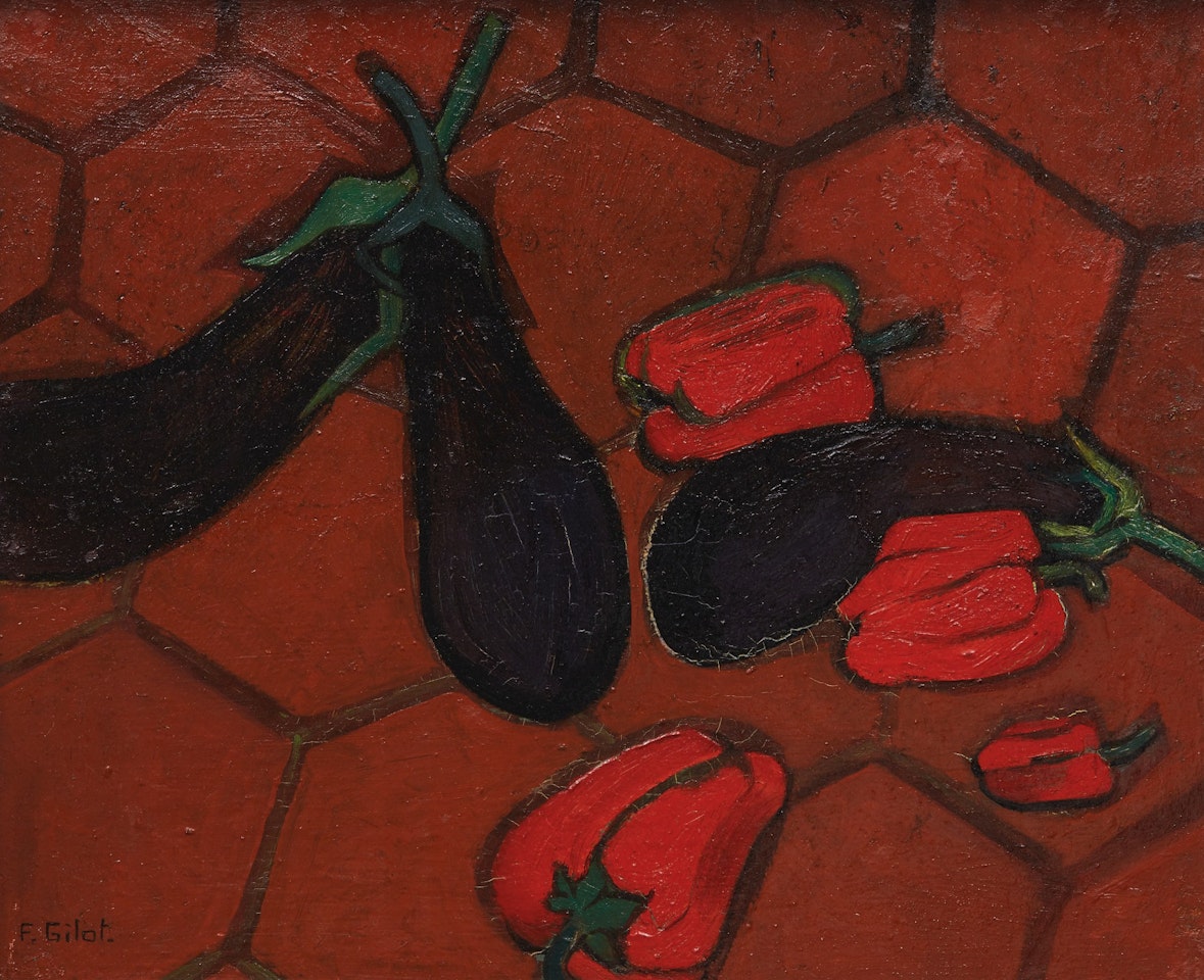EGGPLANTS AND RED PEPPERS by Françoise Gilot