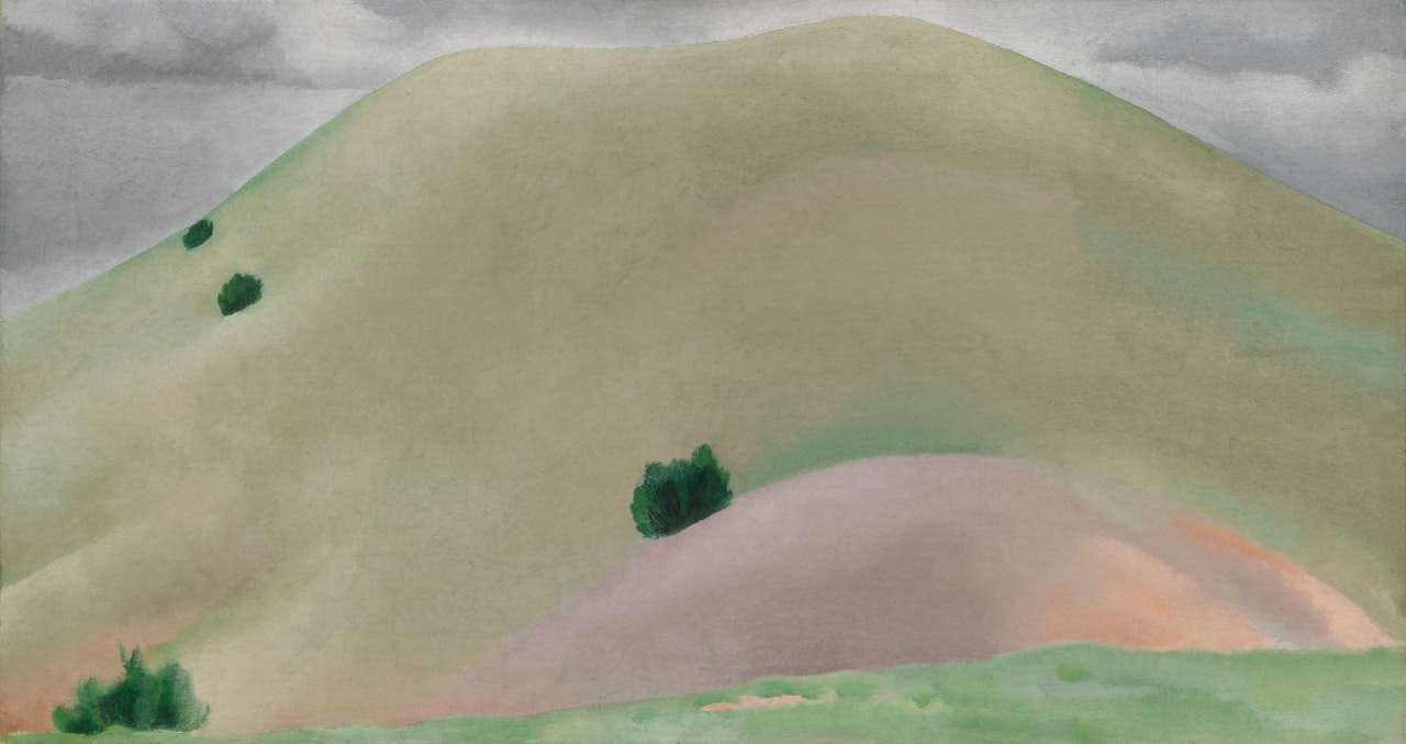 NEW MEXICO LANDSCAPE AND SAND HILLS by Georgia O'Keeffe