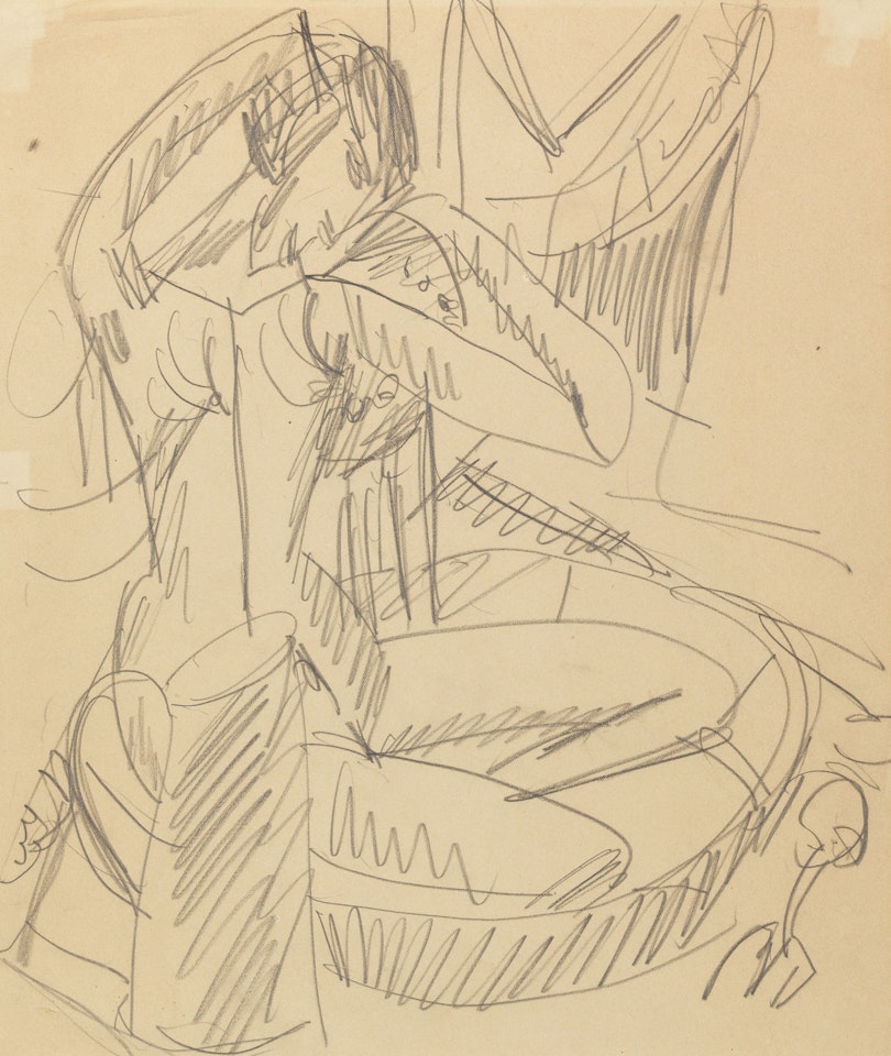 Akt in flacher Wanne by Ernst Ludwig Kirchner