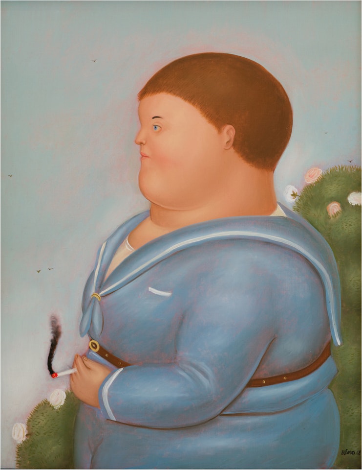 BOY WITH A CIGARETTE  by Fernando Botero