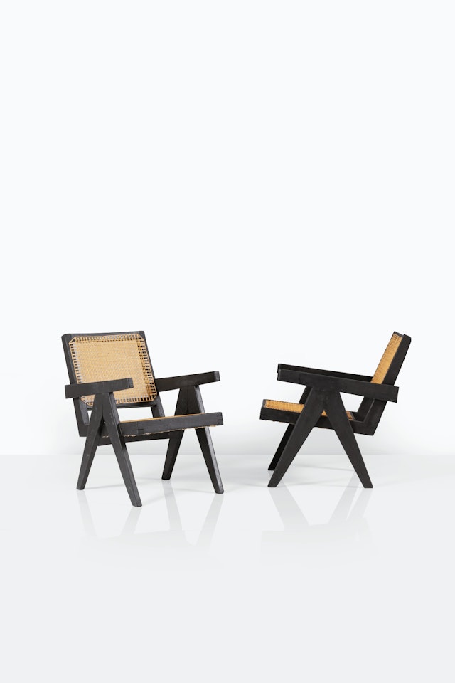 PAIR OF EASY ARMCHAIRS  PJ-SI-29-A by Pierre Jeanneret
